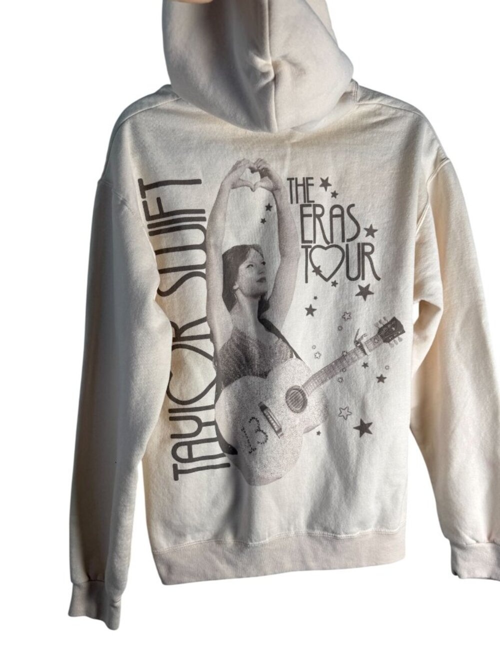 Taylor Swift The Eras Tour Hoodie Cream Size M Heart Concert Cozy Fall